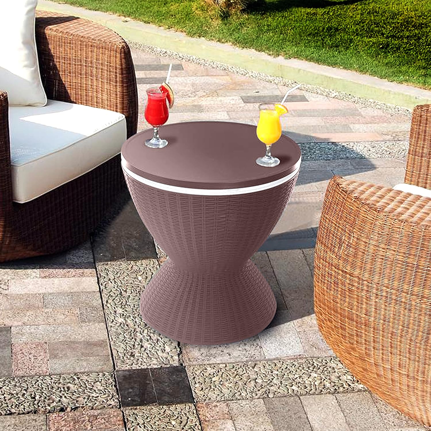 Height Adjustable Ice Cooler Beach Bar Table