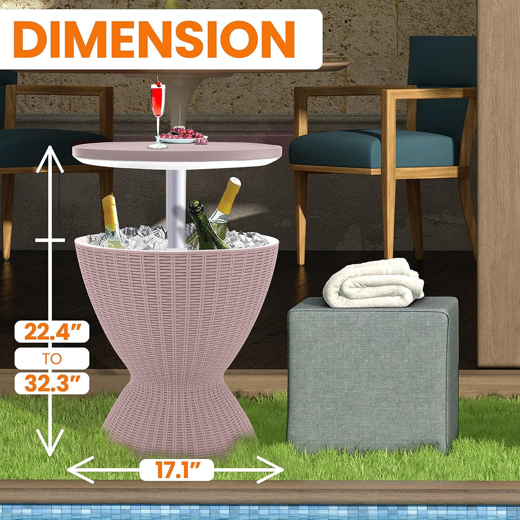 Height Adjustable Ice Cooler Beach Bar Table