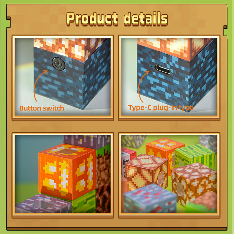 Minecraft Rearrangeable Light Blocks (16pcs Set)